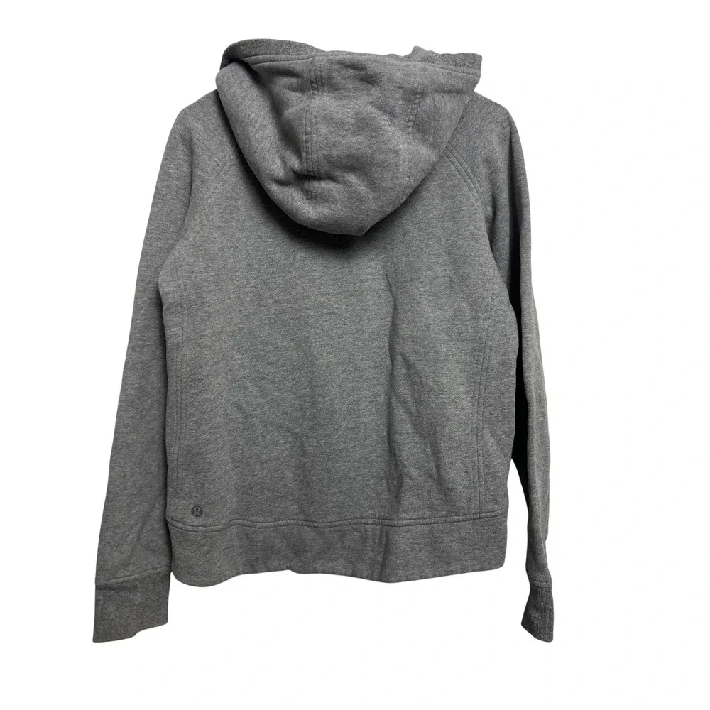 Lululemon Scuba Full Zip Hoodie‎ Heathered Grey Women 6 Thumbholes Fleece Sporty